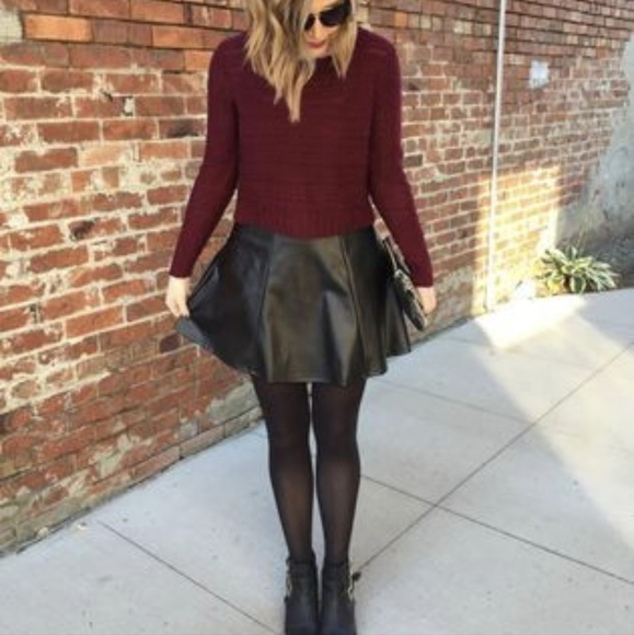 LC Lauren Conrad Dresses & Skirts - 🆕️ Women's Lauren Conrad LC Black Stretch Vegan Leather Skirt Size 10